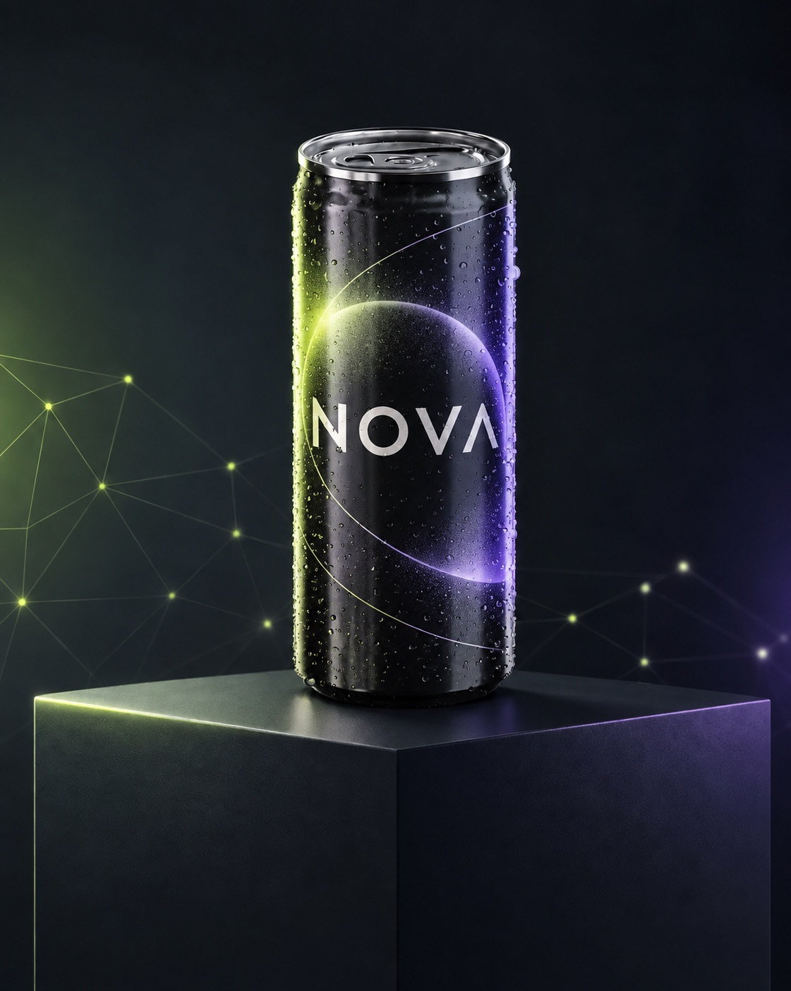 NOVA fictional sparkling energy partnership concept
